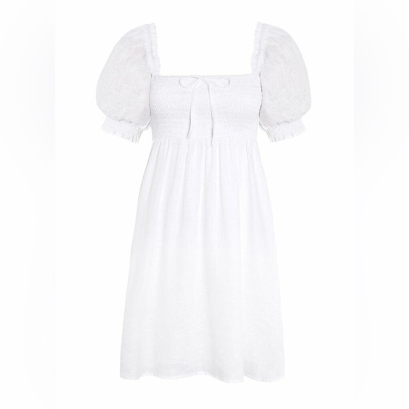 Faithfull the Brand 'Miguelina' puff-sleeve linen dress, size small/4 - Picture 1 of 13